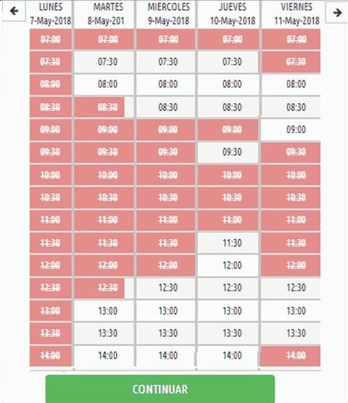 ITVASA calendario de cita