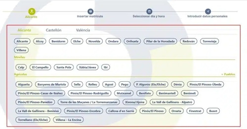 SITVAL selección estaciones ITV