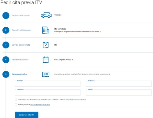 concertar cita ITV TÜV Rheinland