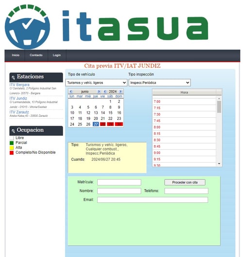 pedir cita Itasua ITV