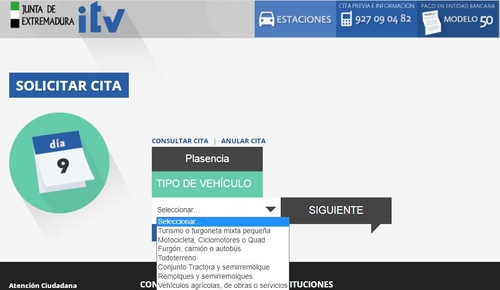 vehículos Junta de Extremadura ITV